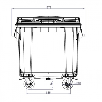 Contenedores de residuos de 4 ruedas tapa articulada - Imagen 7