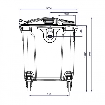 Contenedores de residuos de 4 ruedas tapa articulada - Imagen 8